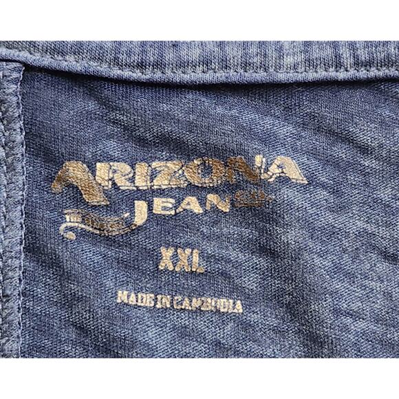 Arizona Jean Blue Graphic Americana Heart Logo Top XXL Lightweight Soft Stretch - Picture 4 of 5